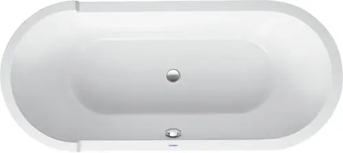 Baignoire en pose libre Starck Oval de Duravit, 2 pentes de dos, revêtement acrylique, 1800x800mm, blanc