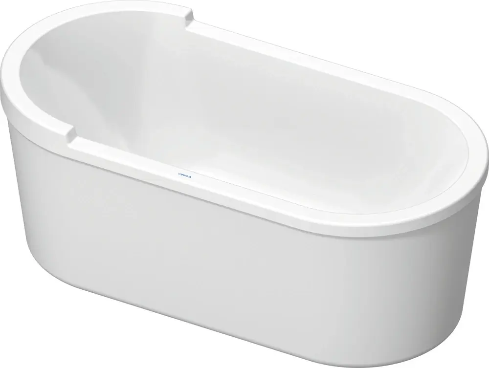 Baignoire en pose libre Starck Oval de Duravit, 2 pentes de dos, revêtement acrylique, 1600x800mm, blanc