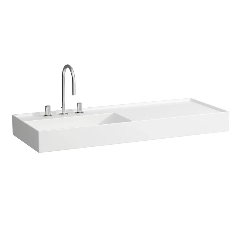 LAUFEN Kartell lavabo, encastré, tablette à droite, 1 trou pour robinetterie, sans trop-plein, 1200x460mm