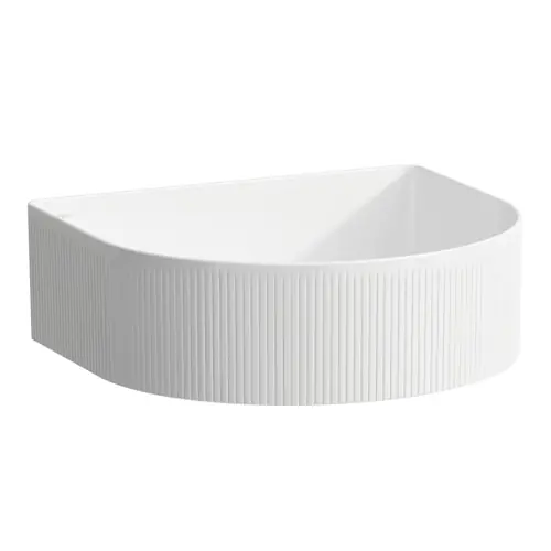 LAUFEN Sondeur courant pour lavabo avec texture, sans trou pour robinet, sans trop-plein, 410x365mm, avec couvercle en céramique pour robinet de vidange, blanc