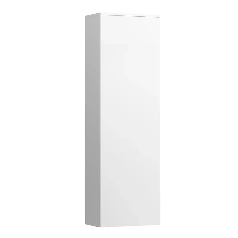 LAUFEN Kartell Armoire haute, 1 porte, 4 tablettes en verre, charnière à droite, 1300x400x270mm