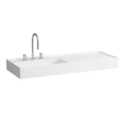 LAUFEN Kartell lavabo, encastré, tablette à droite, 3 trous pour robinetterie, sans trop-plein, 1200x460mm