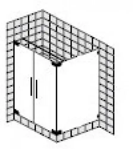 Douche d‘angle sur mesure SPRINZ agate R Plus avec portes battantes avec paroi latérale, dimensions jusqu‘à 1000x1200x2000mm
