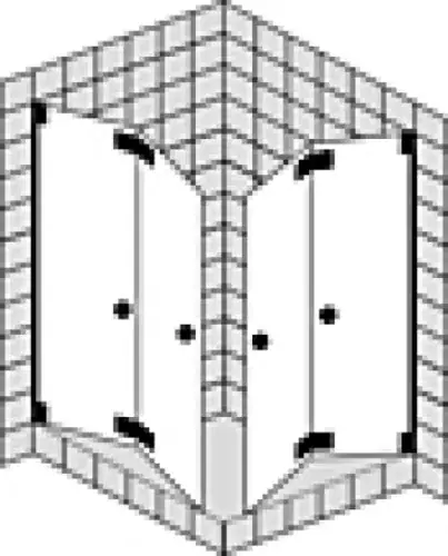 SPRINZ Omega Plus portes pliantes d‘angle sur mesure, dimensions jusqu‘à 900x900x2000mm