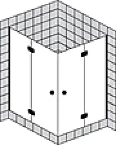 Portes de douche d‘angle à cadre partiel SPRINZ Fortuna avec paroi latérale, 1000x1000x2000mm