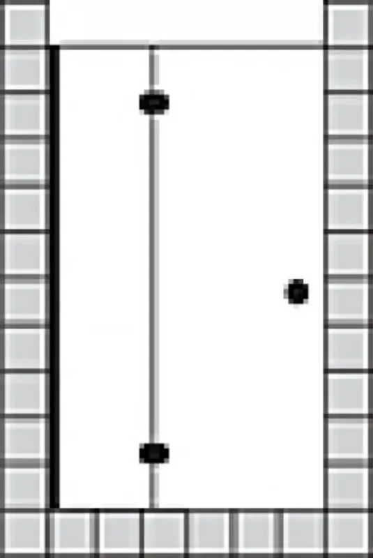 SPRINZ Fortuna porte à cadre partiel avec panneau latéral pour niche, butée gauche, 1000x2000mm