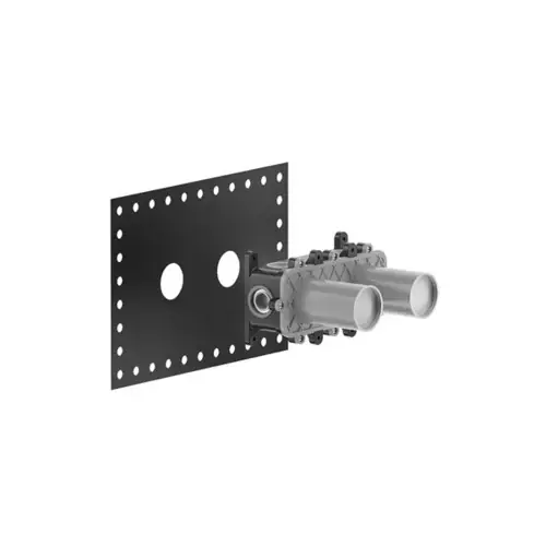 1/2 thermostat encastré Gessi pour baignoire/douche pour 1-3 voies, pour 1 voie utiliser la sortie gauche, pour 2 voies utiliser les sorties supérieure et inférieure, pas de sécurité intrinsèque