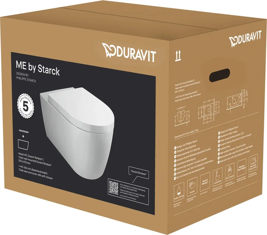 WC suspendu Duravit ME by Starck Ensemble Duravit RimlessÂ