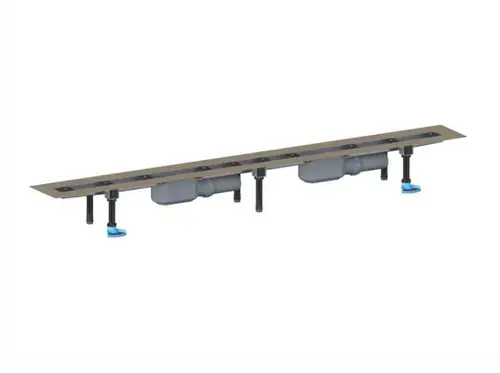 DALLMER caniveau de douche CeraLine PLAN F 1400mm, DN 50 Hauteur totale 90mm
