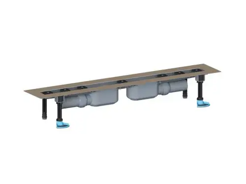 DALLMER caniveau de douche CeraLine PLAN 2 caniveaux, F 800mm, DN 50 hauteur totale 90mm