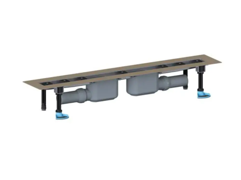 DALLMER caniveau de douche CeraLine 2 caniveaux F, 900mm, DN 50 hauteur totale 110mm