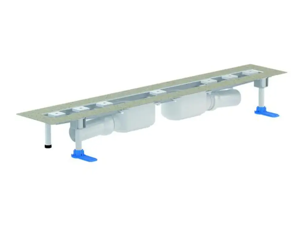 DALLMER caniveau de douche CeraLine PLAN 2 caniveaux, F 900mm, DN 50 hauteur 90mm