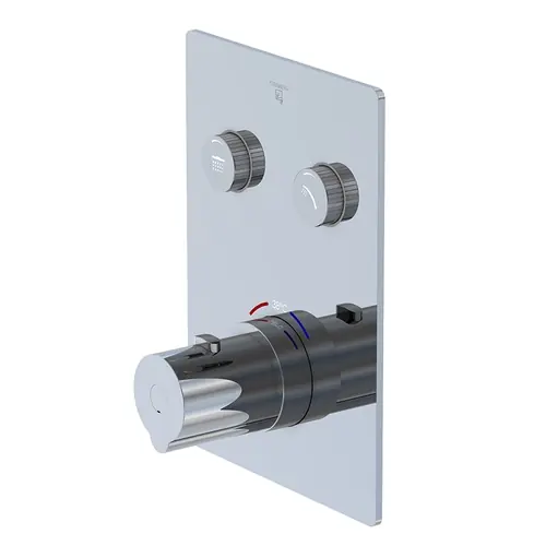 Steinberg Série 390 robinet de douche/bain, thermostat à encastrer 3/4, avec pushtronic, 2 consommateurs