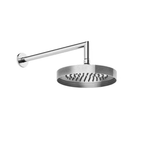 Gessi Anello, douche de tête anticalcaire D=250 mm, avec articulation et bras mural 348 mm, 1/2 raccord A 3 bar de pression environ 16 l/min