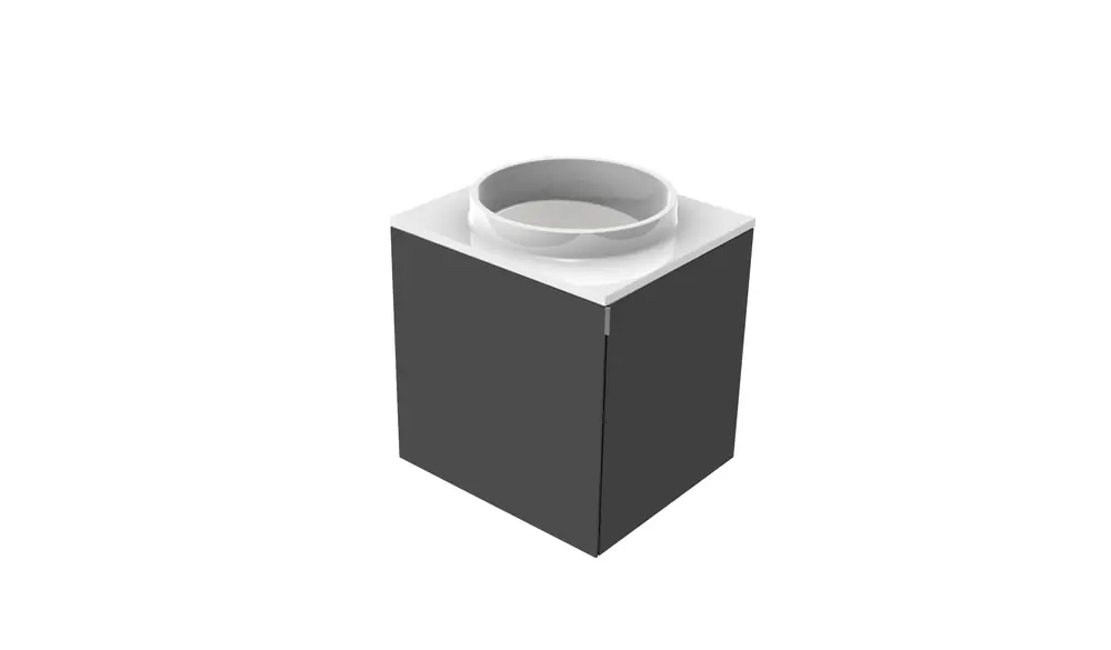 emco evo 450 Lavabo pour invités, noir, 450x450x508mm