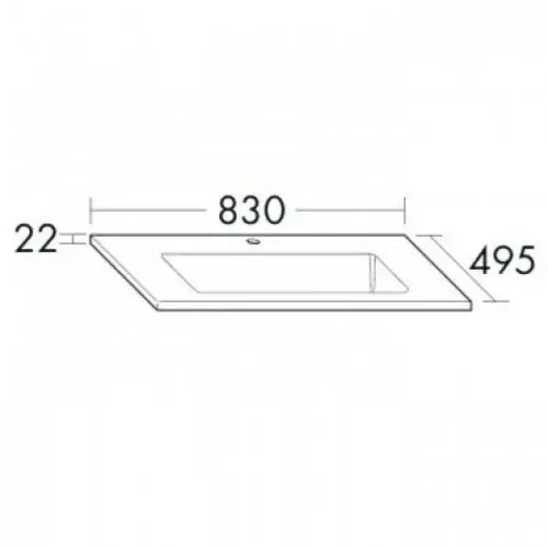 burgbad Bel lavabo en céramique, 1 trou pour robinet, largeur 830mm, blanc