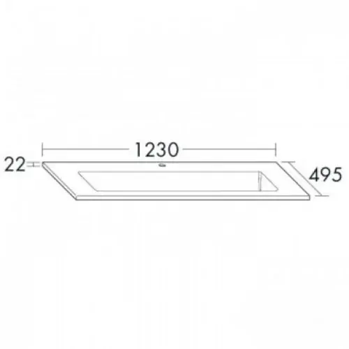 burgbad Bel lavabo en céramique, 1 trou pour robinet, largeur 1230mm, blanc