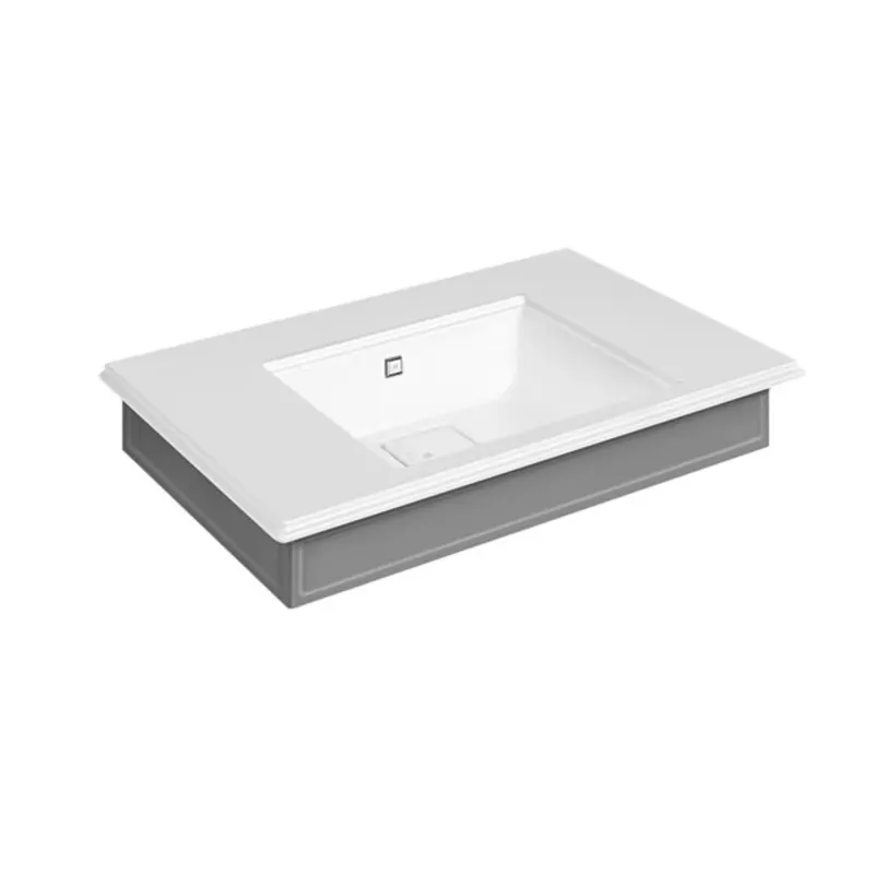 Gessi Eleganza lavabo, 900 x 522mm, Cristalplant (blanc mat), extérieur RAL9005