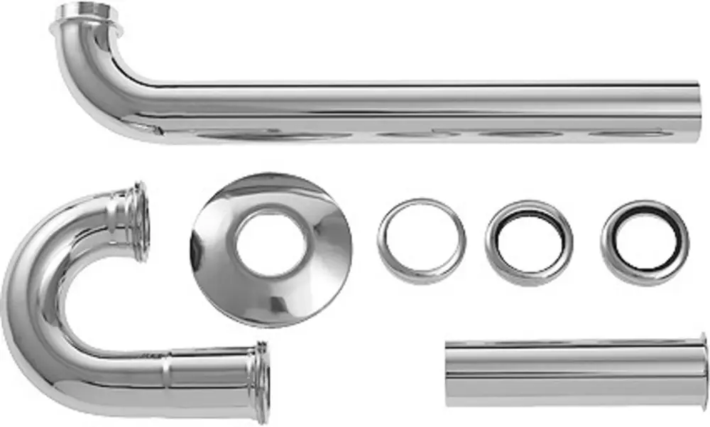 Siphon Duravit pour lavabo 1 1/4" tube avec tuyau d‘évacuation prolongé, chromé