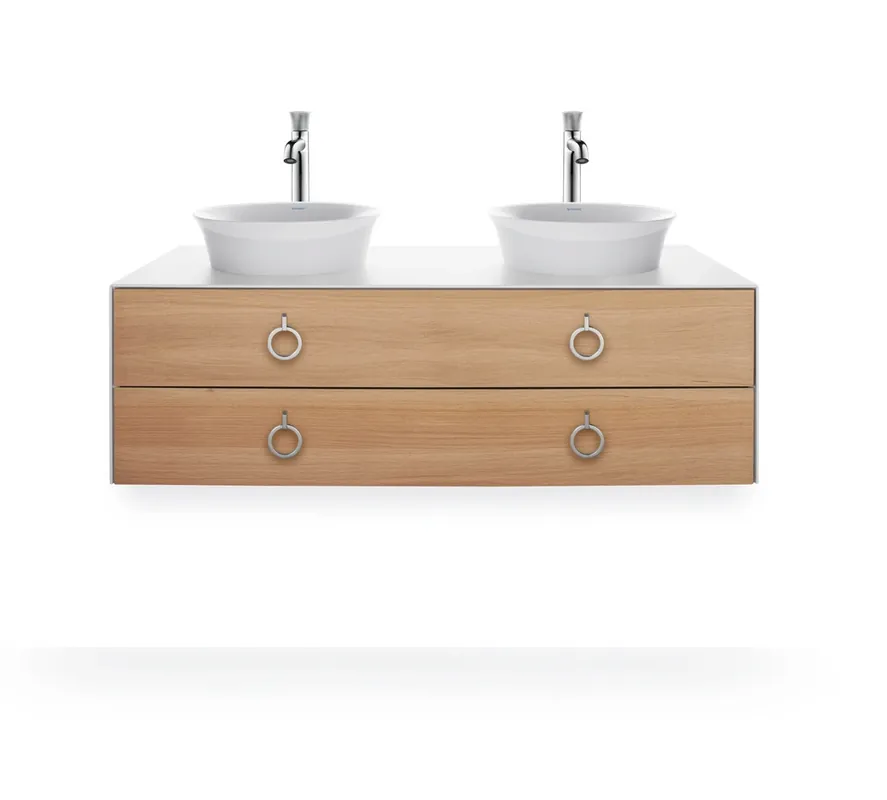 Tulipe blanche à poser, largeur 430mm, sans trou pour robinet, sans trop-plein