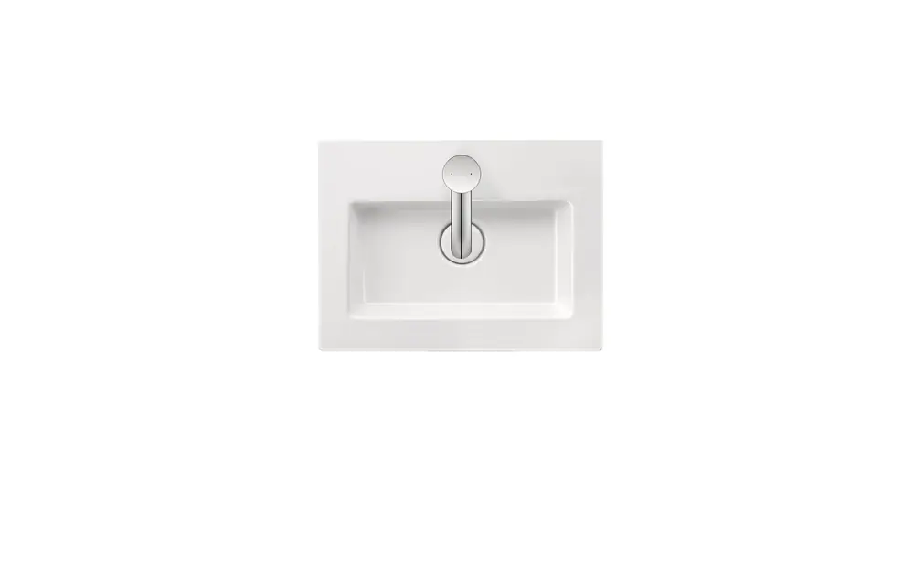 Tulip blanc lave-mains, largeur 450mm, 1 trou pour robinet, sans trop-plein, 1