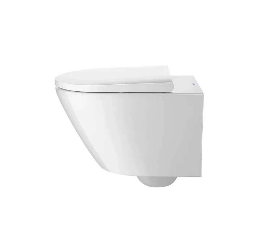 WC suspendu Duravit D-Neo, chasse deau basse, sans rebord, sortie horizontale, Durafix, 370x540x400mm