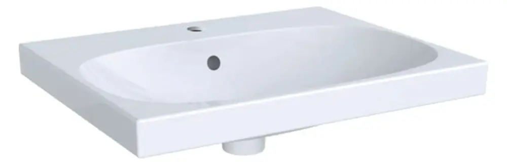 Geberit Acanto lavabo, 1 trou pour robinetterie, avec trop-plein, 600x480mm