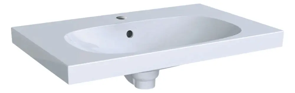 Geberit Acanto lavabos avec tablette, 1 trou pour robinet, avec trop-plein, 750x480mm