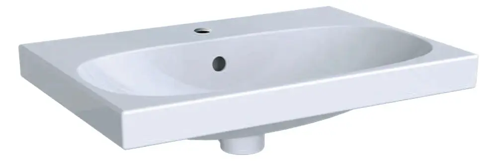 Geberit Acanto lavabos, 1 trou pour robinetterie, avec trop-plein, vidage réduit, 600x420mm