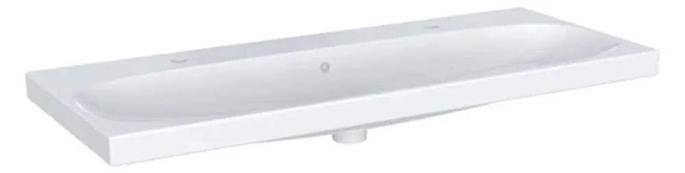 Geberit Acanto lavabo, 2 trous pour robinetterie à gauche/à droite, avec trop-plein, 1200x480mm