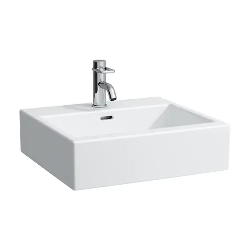 LAUFEN Living City lavabo, 1 trou pour robinetterie au centre, avec trop-plein, 50x46 cm , blanc