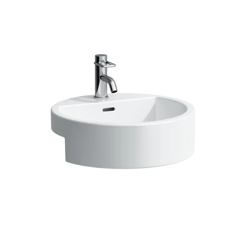 LAUFEN Living City lavabo semi-encastré, avec trop-plein, 1 trou pour robinet, 460x460mm, blanc