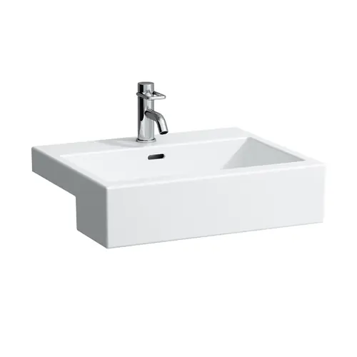 LAUFEN Living City lavabo semi-encastré, avec trop-plein, sans trou pour robinet, 550x460mm, blanc