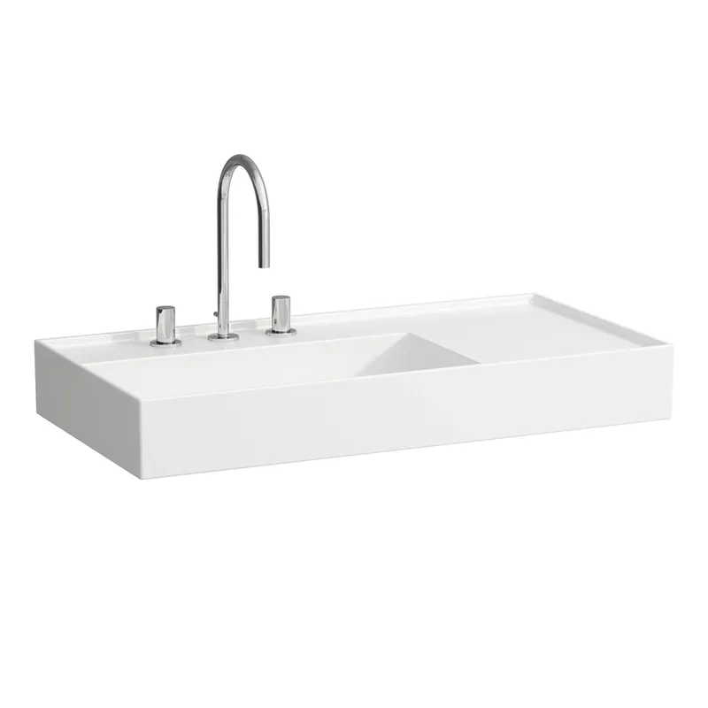LAUFEN Kartell lavabo, 2 trous pour robinets, sans trop-plein, tablette à droite, 900x460mm