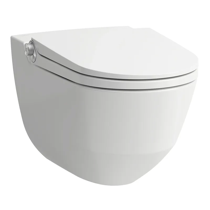 LAUFEN Cabine de douche Cleanet Riva, encastrée, murale, commande à distance, siège WC avec couvercle