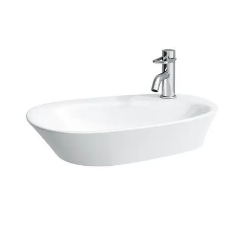 LAUFEN Running Palomba Cuvette de lavabo, 1 trou de robinet, avec trop-plein, avec trou de robinet banc, 600x400