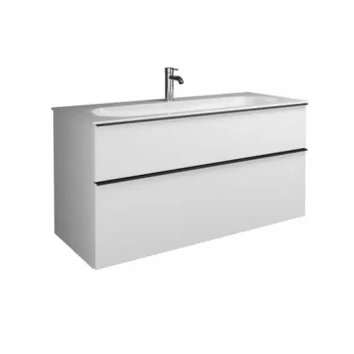 burgbad Fiumo, lavabo en fonte minérale avec meuble sous-lavabo, largeur 1220mm