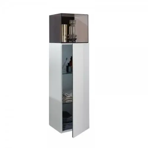 Armoire mi-hauteur burgbad Yumo, charnières à droite, 1 porte, largeur 350mm, poignée G0179