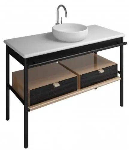 burgbad Mya lavabo en céramique avec meuble sous-lavabo, 1200mm