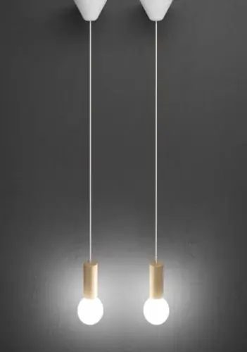 Jeu de luminaires burgbad Mya pour raccordement au plafond ACEM010, boîtier chêne nature / blanc