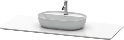 Console en pierre de quartz Duravit Luv LU9466, largeur 1388mm, adaptée au meuble sous-lavabo LU9561, LU9566