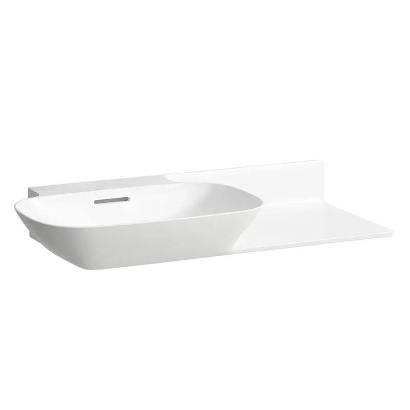 LAUFEN INO lavabo, sans trou pour robinetterie, avec trop-plein, tablette céramique à droite, 900x450mm