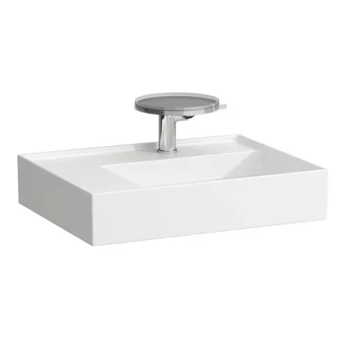 LAUFEN Kartell lavabo, tablette gauche, 2 trous pour robinet, sans trop-plein, 600x460mm