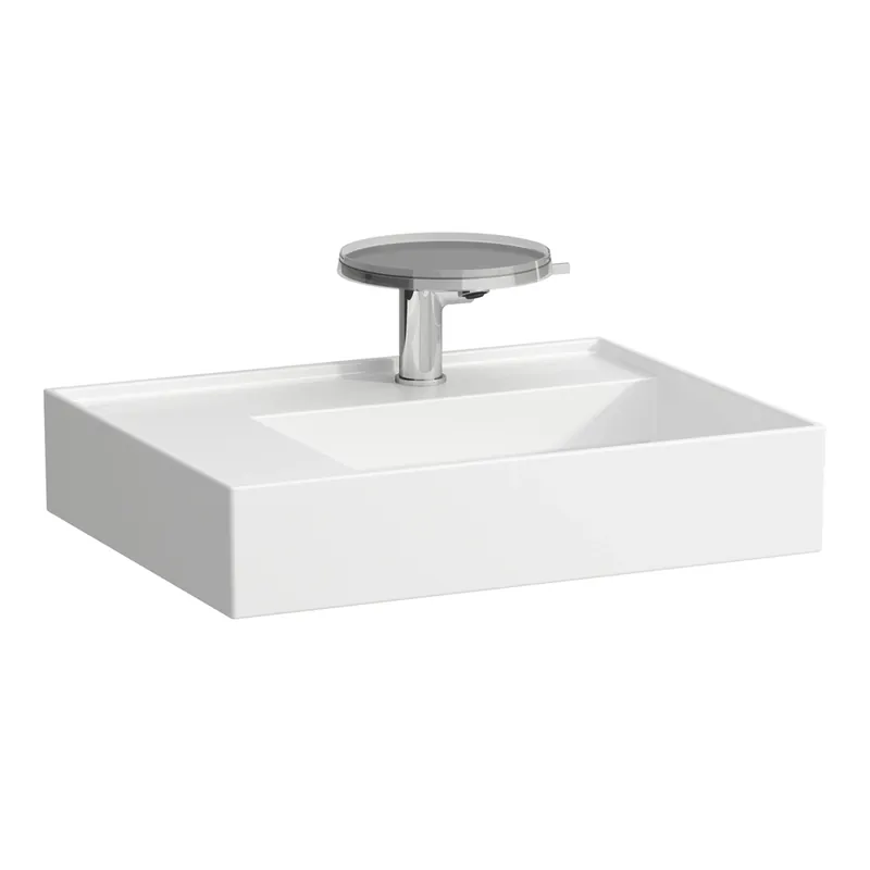 LAUFEN Kartell lavabo, tablette gauche, 1 trou pour robinet, sans trop-plein, 600x460m