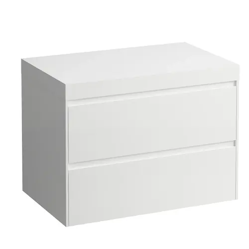 LAUFEN LANI Plan de lavabo blanc mat avec meuble sous-lavabo, sans découpe, 785x495x580mm