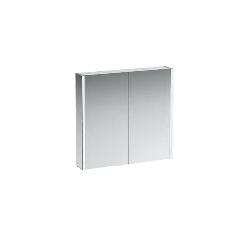 Châssis 25 armoire de toilette, éclairage vertical, arrêt extérieur, 750x800, éclairage d‘ambiance