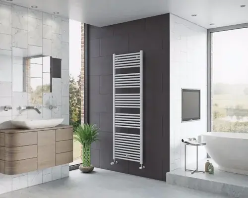 Corpotherma Classic Radiateur sèche-serviettes de bain, à eau, tubes droits en acier de précision, profondeur 30mm, blanc