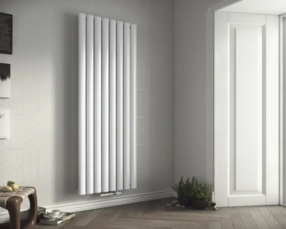 Corpotherma Forte Radiateur vertical, raccord central, profilé ovale droit, profondeur 78mm, blanc