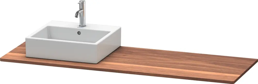 Console en bois massif Duravit XSquare, 1 découpe à gauche, 1600x20x550mm