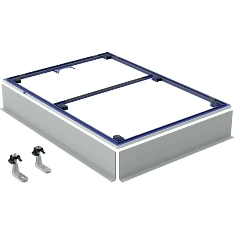 Cadre dinstallation Geberit pour receveurs de douche Setaplano pour 8 bacs, 120x120 cm, hauteur 3 cm